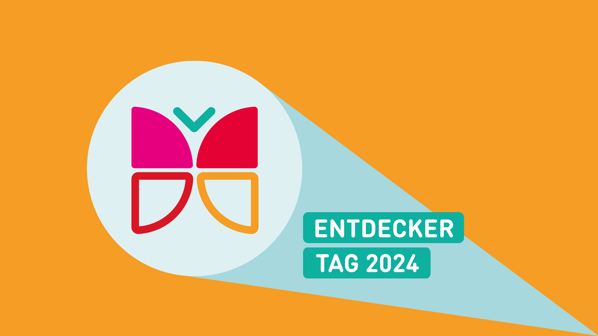 Entdeckertag 2024 Schriftzug mit Schmetterling-Symbol